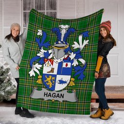 Scottish Hagan or O'Hagan Coat of Arms Family Crest Ireland Blanket Irish National Tartan Irish County Blanket