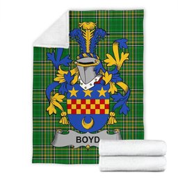 Scottish Boyd (of Danson) Coat of Arms Family Crest Ireland Blanket Irish National Tartan Irish County Blanket