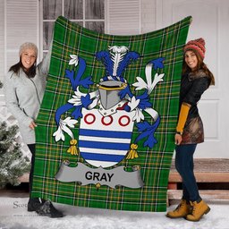 Scottish Gray Coat of Arms Family Crest Ireland Blanket Irish National Tartan Irish County Blanket