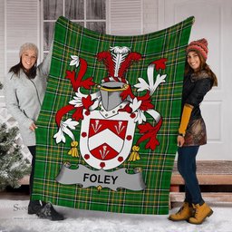 Scottish Foley Coat of Arms Family Crest Ireland Blanket Irish National Tartan Irish County Blanket
