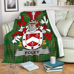 Scottish Foley Coat of Arms Family Crest Ireland Blanket Irish National Tartan Irish County Blanket