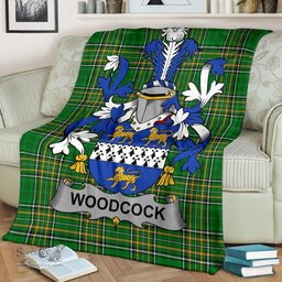 Scottish Woodcock Coat of Arms Family Crest Ireland Blanket Irish National Tartan Irish County Blanket