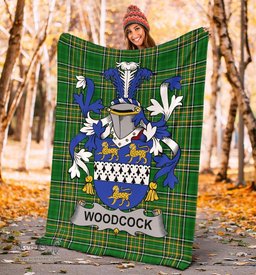 Scottish Woodcock Coat of Arms Family Crest Ireland Blanket Irish National Tartan Irish County Blanket