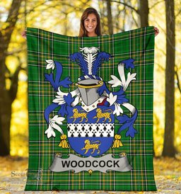 Scottish Woodcock Coat of Arms Family Crest Ireland Blanket Irish National Tartan Irish County Blanket