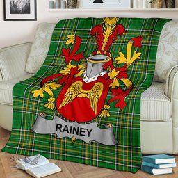 Scottish Rainey Coat of Arms Family Crest Ireland Blanket Irish National Tartan Irish County Blanket