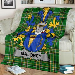 Scottish Maloney or O'Molony Coat of Arms Family Crest Ireland Blanket Irish National Tartan Irish County Blanket