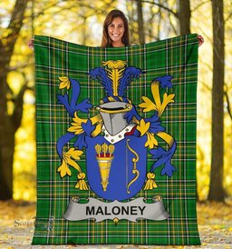 Scottish Maloney or O'Molony Coat of Arms Family Crest Ireland Blanket Irish National Tartan Irish County Blanket