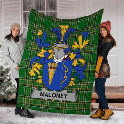 Scottish Maloney or O'Molony Coat of Arms Family Crest Ireland Blanket Irish National Tartan Irish County Blanket