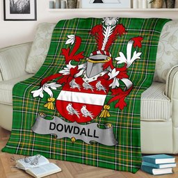 Scottish Dowdall Coat of Arms Family Crest Ireland Blanket Irish National Tartan Irish County Blanket