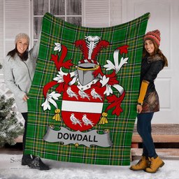 Scottish Dowdall Coat of Arms Family Crest Ireland Blanket Irish National Tartan Irish County Blanket