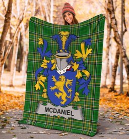 Scottish McDaniel or Daniel Coat of Arms Family Crest Ireland Blanket Irish National Tartan Irish County Blanket
