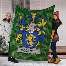 Scottish McDaniel or Daniel Coat of Arms Family Crest Ireland Blanket Irish National Tartan Irish County Blanket