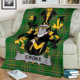 Scottish Croke Coat of Arms Family Crest Ireland Blanket Irish National Tartan Irish County Blanket