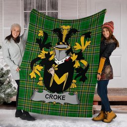 Scottish Croke Coat of Arms Family Crest Ireland Blanket Irish National Tartan Irish County Blanket