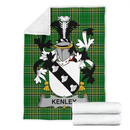 Scottish Kenley Coat of Arms Family Crest Ireland Blanket Irish National Tartan Irish County Blanket