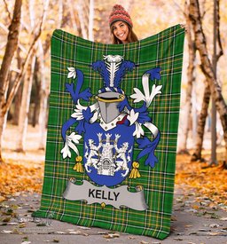 Scottish Kelly or O'Kelly Coat of Arms Family Crest Ireland Blanket Irish National Tartan Irish County Blanket