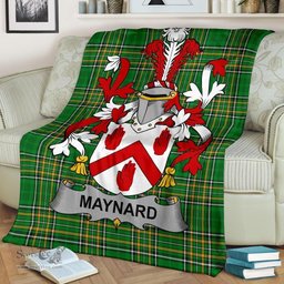 Scottish Maynard Coat of Arms Family Crest Ireland Blanket Irish National Tartan Irish County Blanket