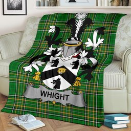 Scottish Whight Coat of Arms Family Crest Ireland Blanket Irish National Tartan Irish County Blanket