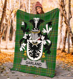 Scottish Garland or McGartland Coat of Arms Family Crest Ireland Blanket Irish National Tartan Irish County Blanket