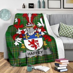 Scottish Haffey Coat of Arms Family Crest Ireland Blanket Irish National Tartan Irish County Blanket