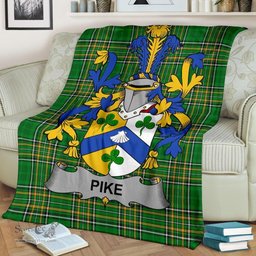 Scottish Pike Coat of Arms Family Crest Ireland Blanket Irish National Tartan Irish County Blanket