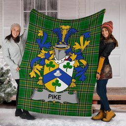 Scottish Pike Coat of Arms Family Crest Ireland Blanket Irish National Tartan Irish County Blanket