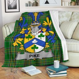 Scottish Pike Coat of Arms Family Crest Ireland Blanket Irish National Tartan Irish County Blanket