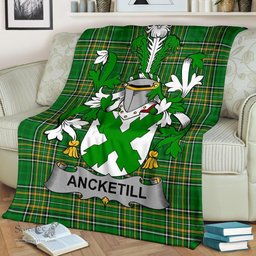 Scottish Ancketill Coat of Arms Family Crest Ireland Blanket Irish National Tartan Irish County Blanket