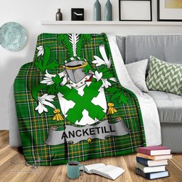 Scottish Ancketill Coat of Arms Family Crest Ireland Blanket Irish National Tartan Irish County Blanket