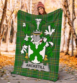 Scottish Ancketill Coat of Arms Family Crest Ireland Blanket Irish National Tartan Irish County Blanket