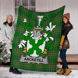 Scottish Ancketill Coat of Arms Family Crest Ireland Blanket Irish National Tartan Irish County Blanket