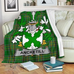 Scottish Ancketill Coat of Arms Family Crest Ireland Blanket Irish National Tartan Irish County Blanket