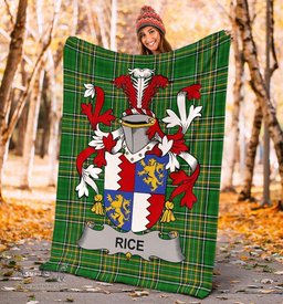 Scottish Rice Coat of Arms Family Crest Ireland Blanket Irish National Tartan Irish County Blanket