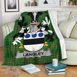 Scottish Langley Coat of Arms Family Crest Ireland Blanket Irish National Tartan Irish County Blanket