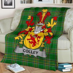 Scottish Colley or McColley Coat of Arms Family Crest Ireland Blanket Irish National Tartan Irish County Blanket