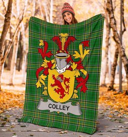 Scottish Colley or McColley Coat of Arms Family Crest Ireland Blanket Irish National Tartan Irish County Blanket