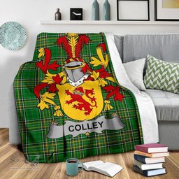 Scottish Colley or McColley Coat of Arms Family Crest Ireland Blanket Irish National Tartan Irish County Blanket