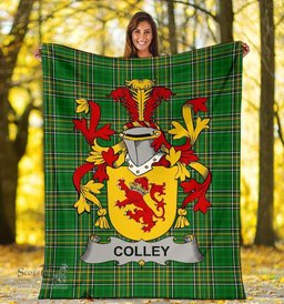 Scottish Colley or McColley Coat of Arms Family Crest Ireland Blanket Irish National Tartan Irish County Blanket