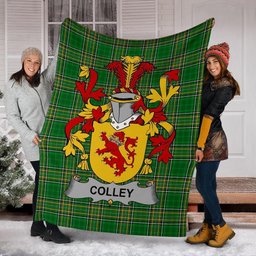 Scottish Colley or McColley Coat of Arms Family Crest Ireland Blanket Irish National Tartan Irish County Blanket
