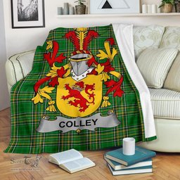 Scottish Colley or McColley Coat of Arms Family Crest Ireland Blanket Irish National Tartan Irish County Blanket
