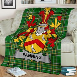 Scottish Fanning Coat of Arms Family Crest Ireland Blanket Irish National Tartan Irish County Blanket
