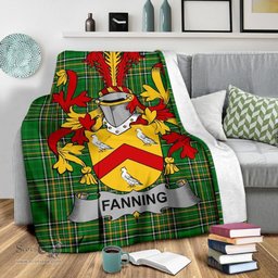 Scottish Fanning Coat of Arms Family Crest Ireland Blanket Irish National Tartan Irish County Blanket