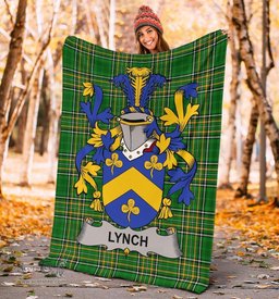Scottish Lynch Coat of Arms Family Crest Ireland Blanket Irish National Tartan Irish County Blanket
