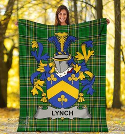 Scottish Lynch Coat of Arms Family Crest Ireland Blanket Irish National Tartan Irish County Blanket