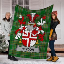 Scottish Heydon Coat of Arms Family Crest Ireland Blanket Irish National Tartan Irish County Blanket