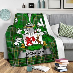 Scottish McNulty Coat of Arms Family Crest Ireland Blanket Irish National Tartan Irish County Blanket