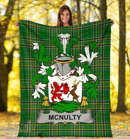 Scottish McNulty Coat of Arms Family Crest Ireland Blanket Irish National Tartan Irish County Blanket