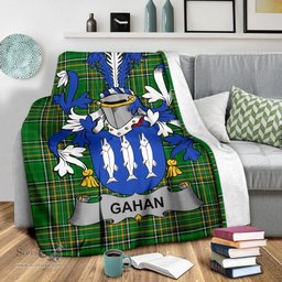 Scottish Gahan or McGahan Coat of Arms Family Crest Ireland Blanket Irish National Tartan Irish County Blanket