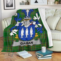 Scottish Gahan or McGahan Coat of Arms Family Crest Ireland Blanket Irish National Tartan Irish County Blanket