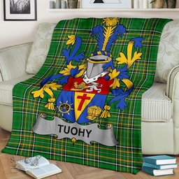 Scottish Tuohy or O'Toohey Coat of Arms Family Crest Ireland Blanket Irish National Tartan Irish County Blanket